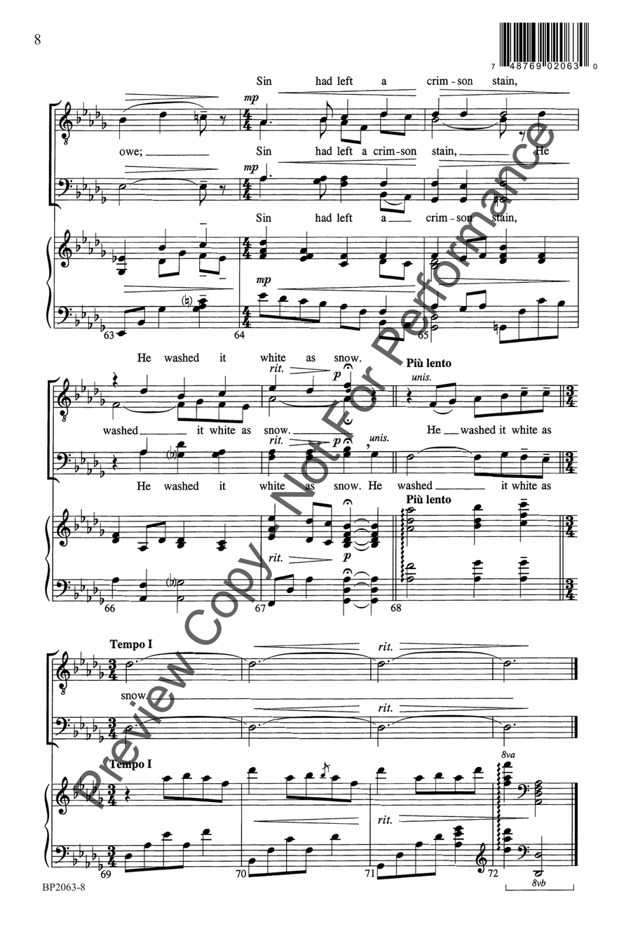 Jesus Paid It All - Helvey - TTBB TTBB scores gallery preview page 9