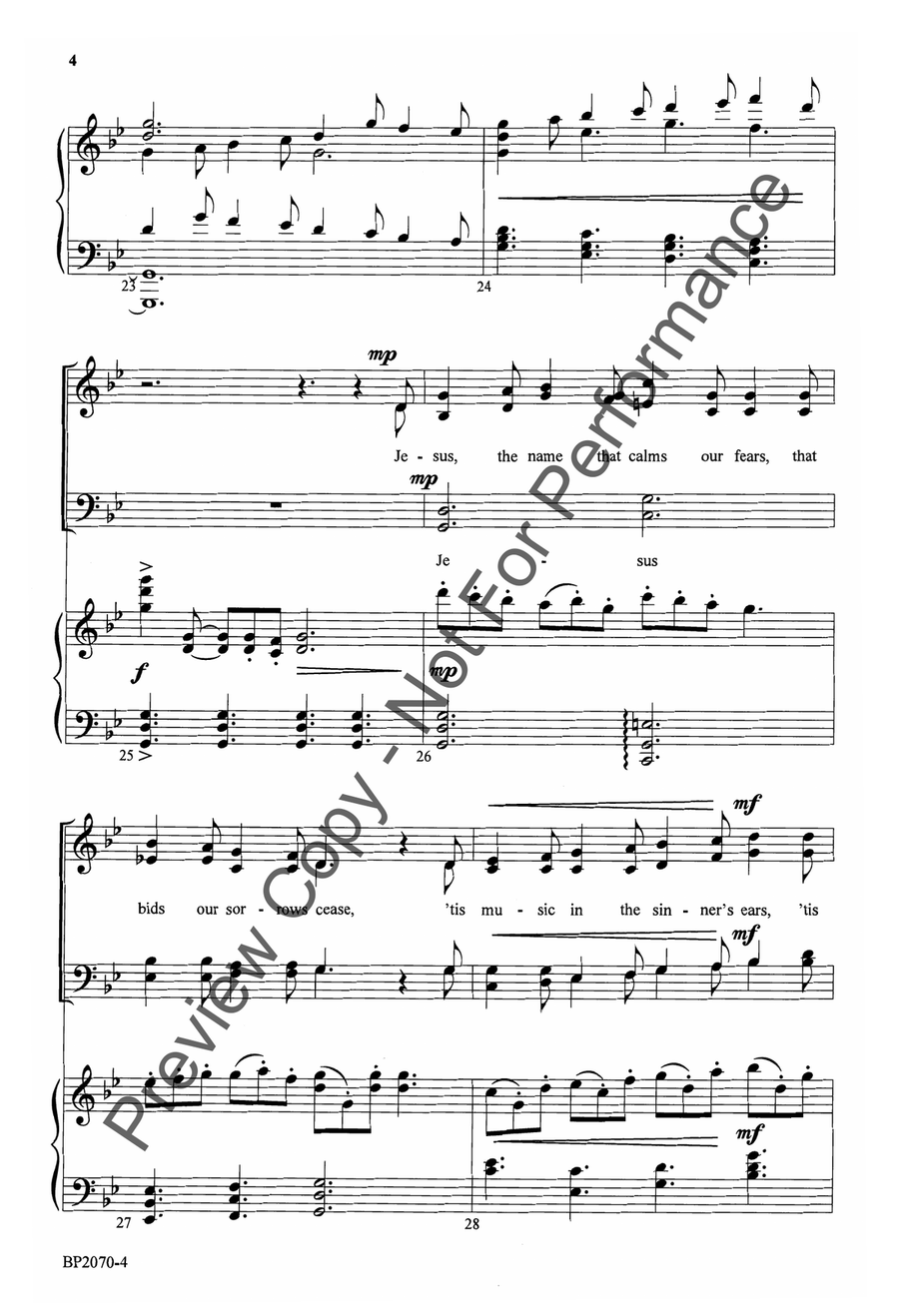 O For a Thousand Tongues to Sing - Hayes 4-Part scores gallery preview page 5
