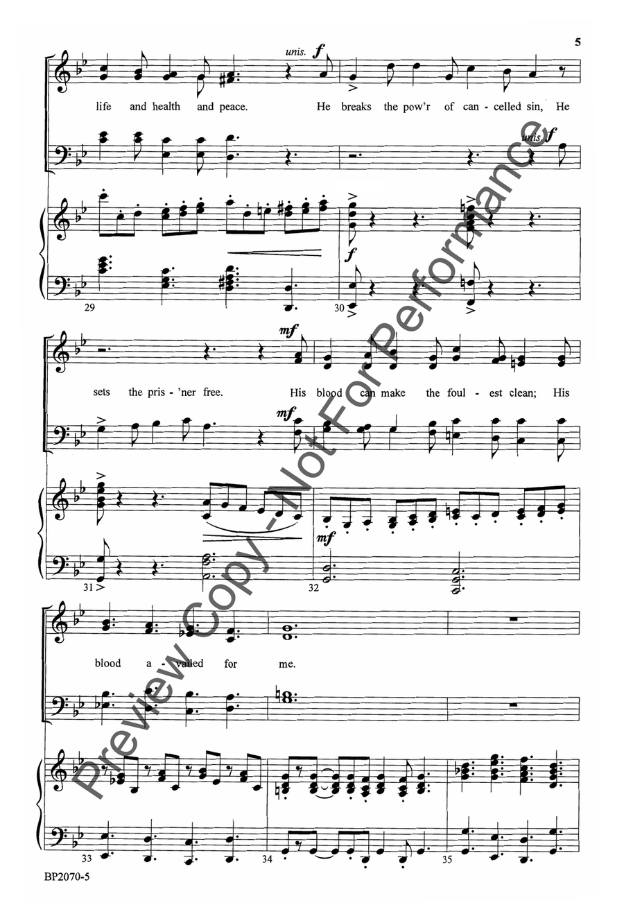 O For a Thousand Tongues to Sing - Hayes 4-Part scores gallery preview page 6