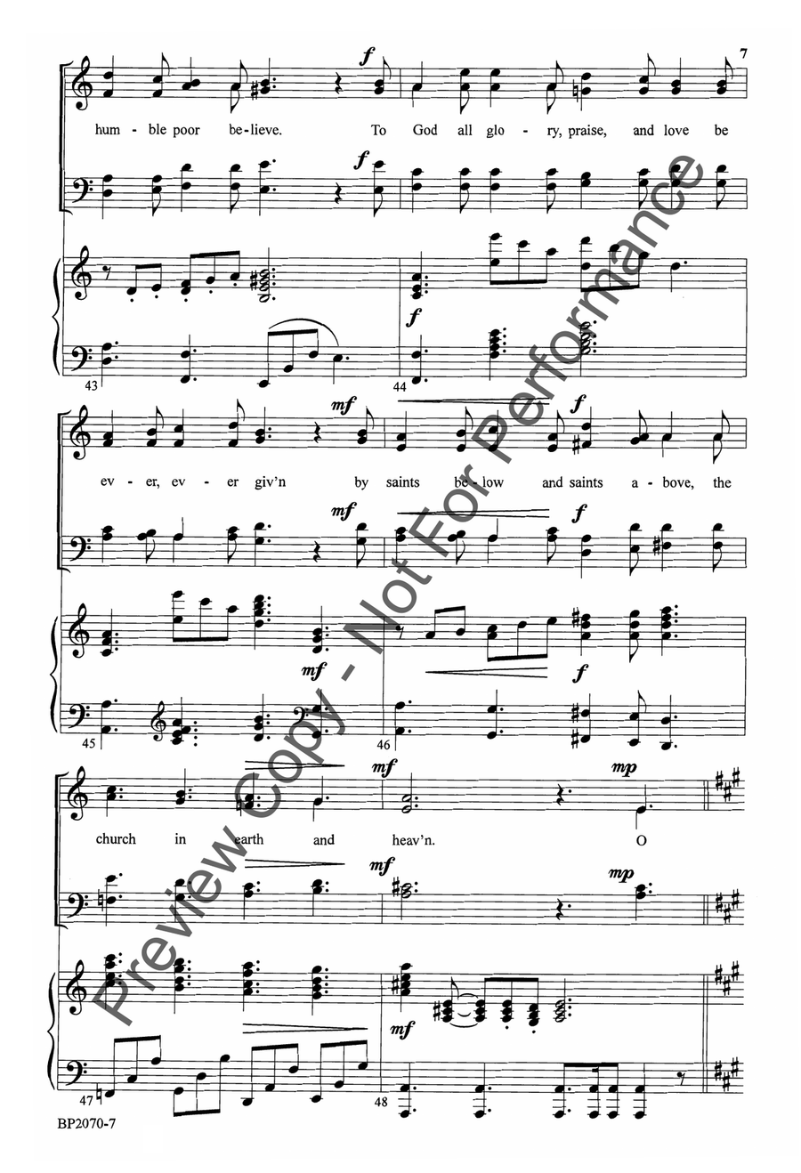 O For a Thousand Tongues to Sing - Hayes 4-Part scores gallery preview page 8