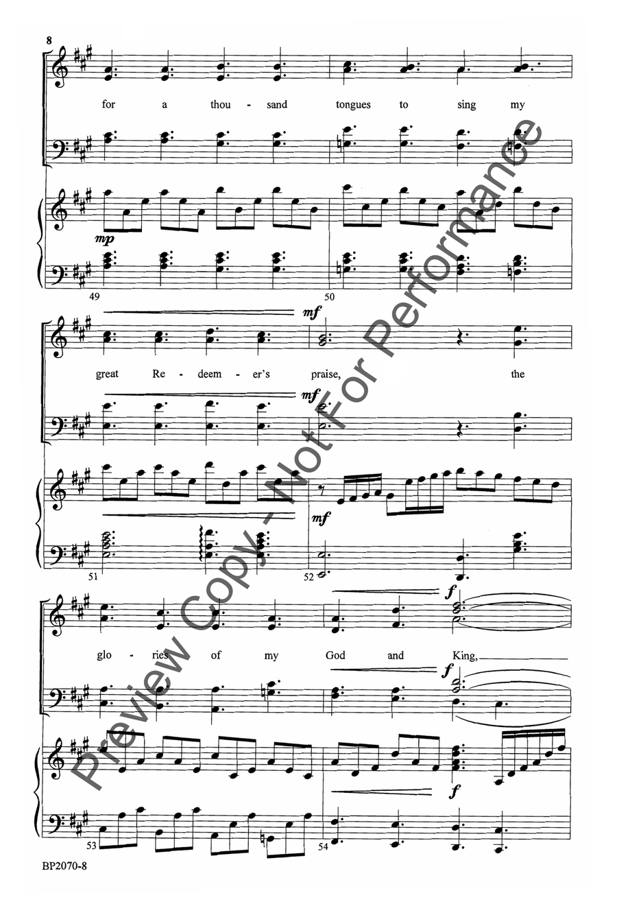 O For a Thousand Tongues to Sing - Hayes 4-Part scores gallery preview page 9