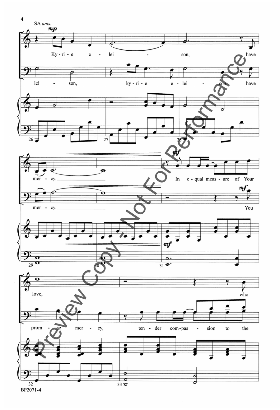 Mercy Mercy 4-Part scores gallery preview page 5