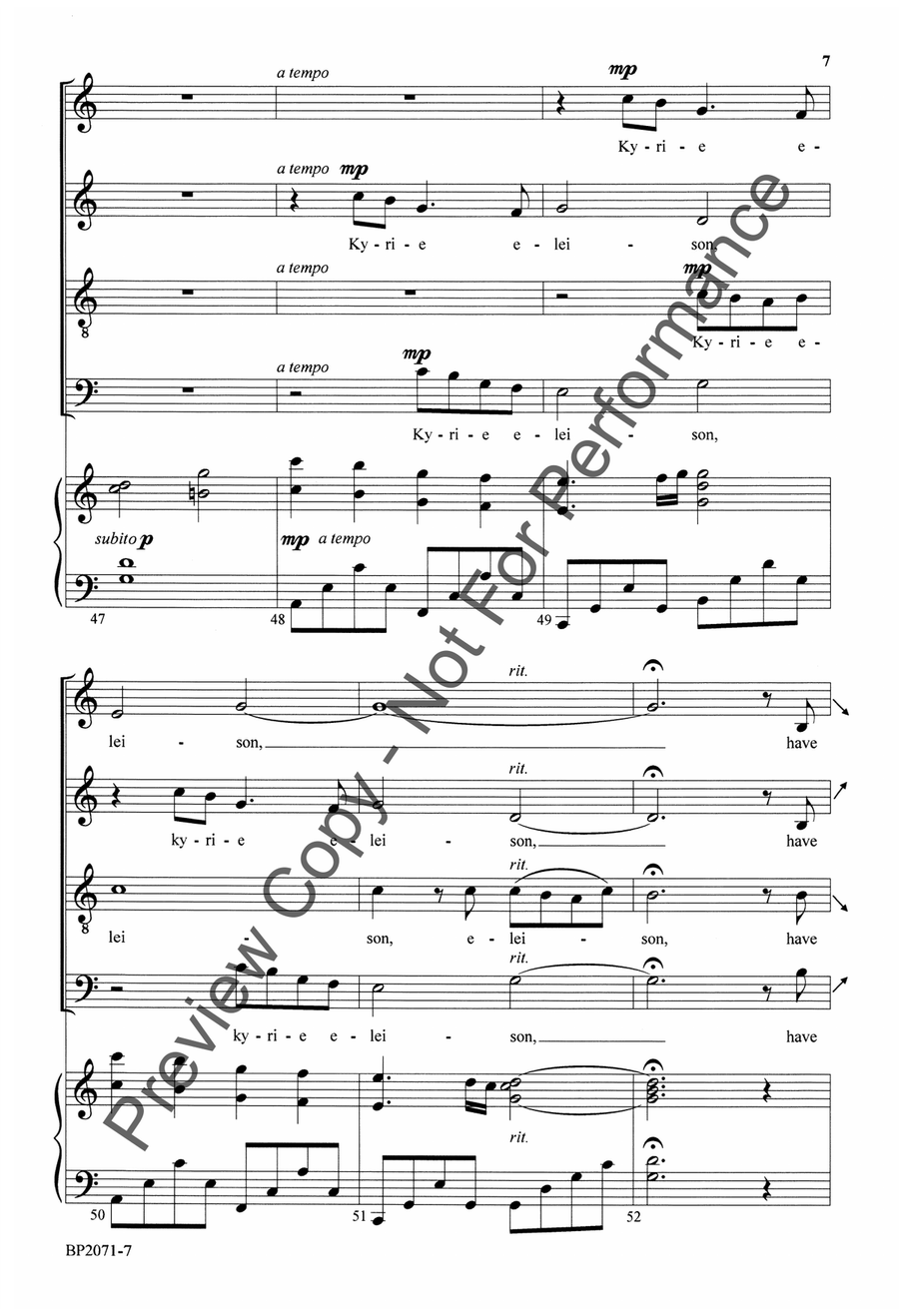 Mercy Mercy 4-Part scores gallery preview page 8