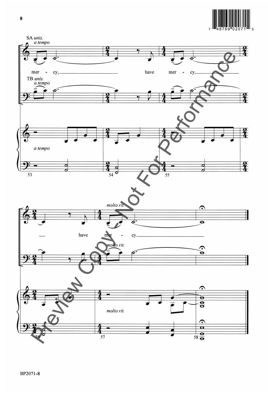Mercy Mercy 4-Part scores gallery preview page 9