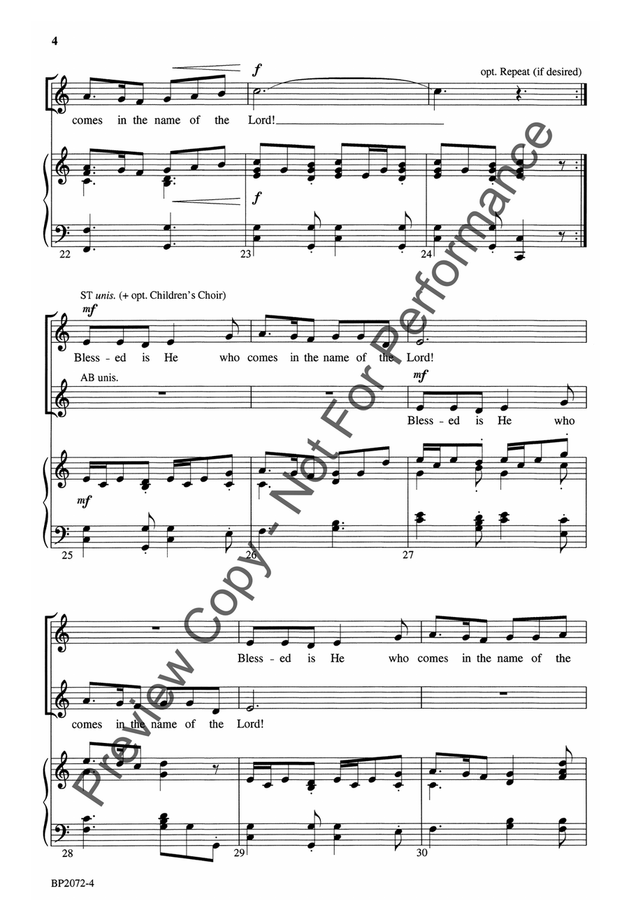 Blessed Is He Who Comes in the Name of the Lord! 4-Part scores gallery preview page 5