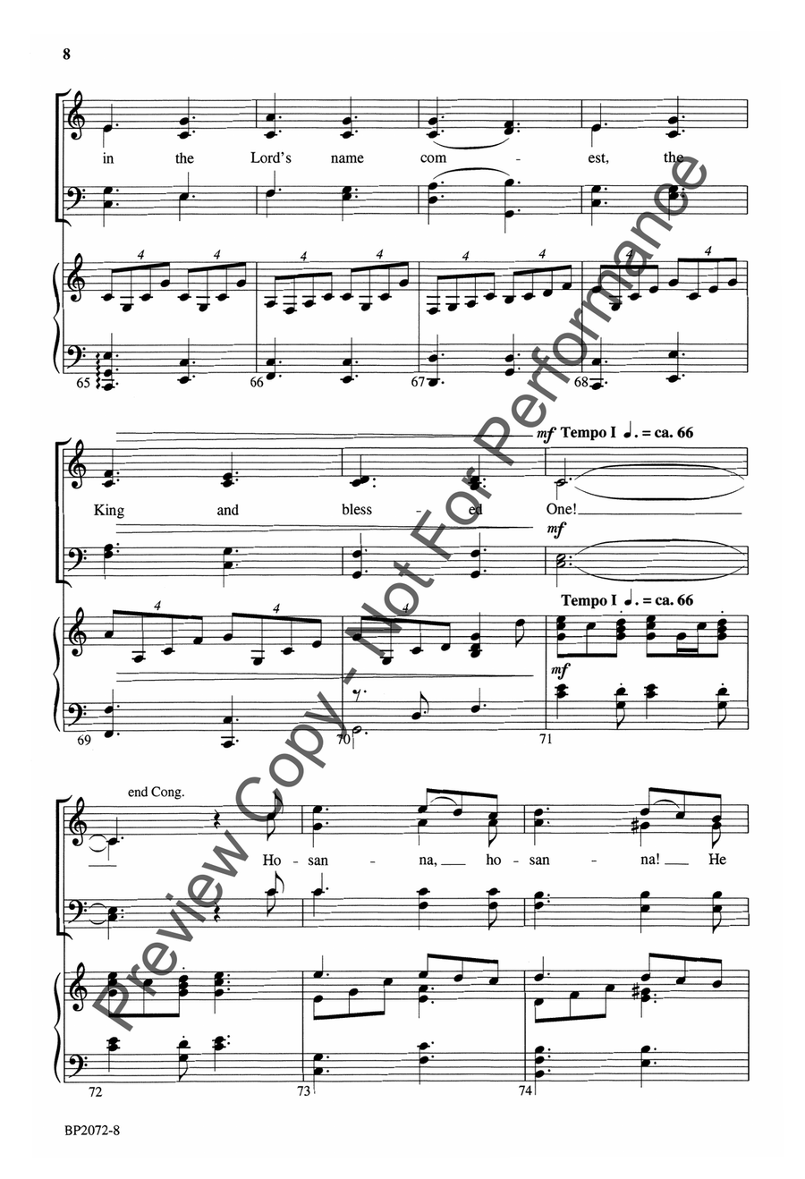 Blessed Is He Who Comes in the Name of the Lord! 4-Part scores gallery preview page 9