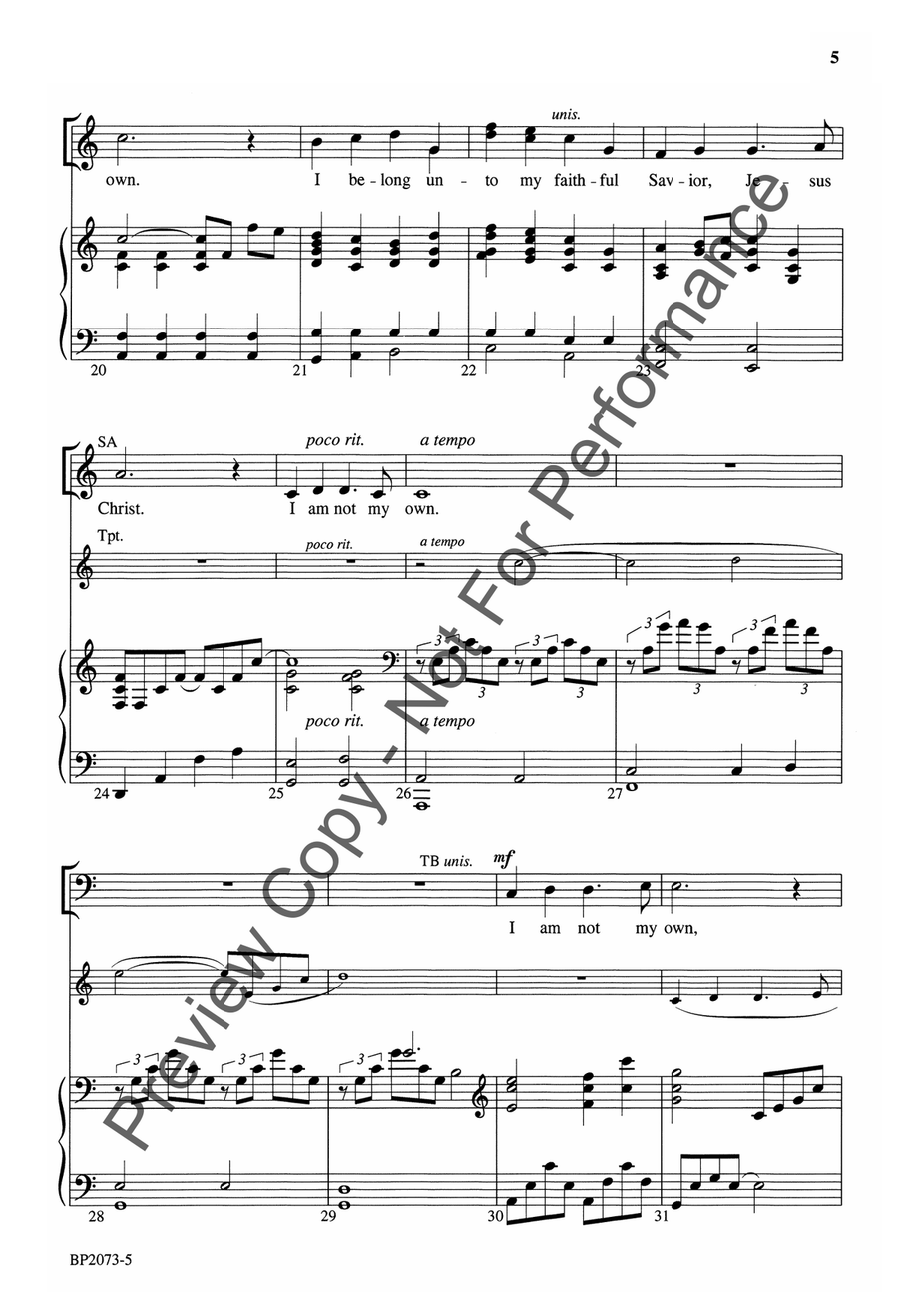 I Am Not My Own I Am Not My Own 4-Part scores gallery preview page 5