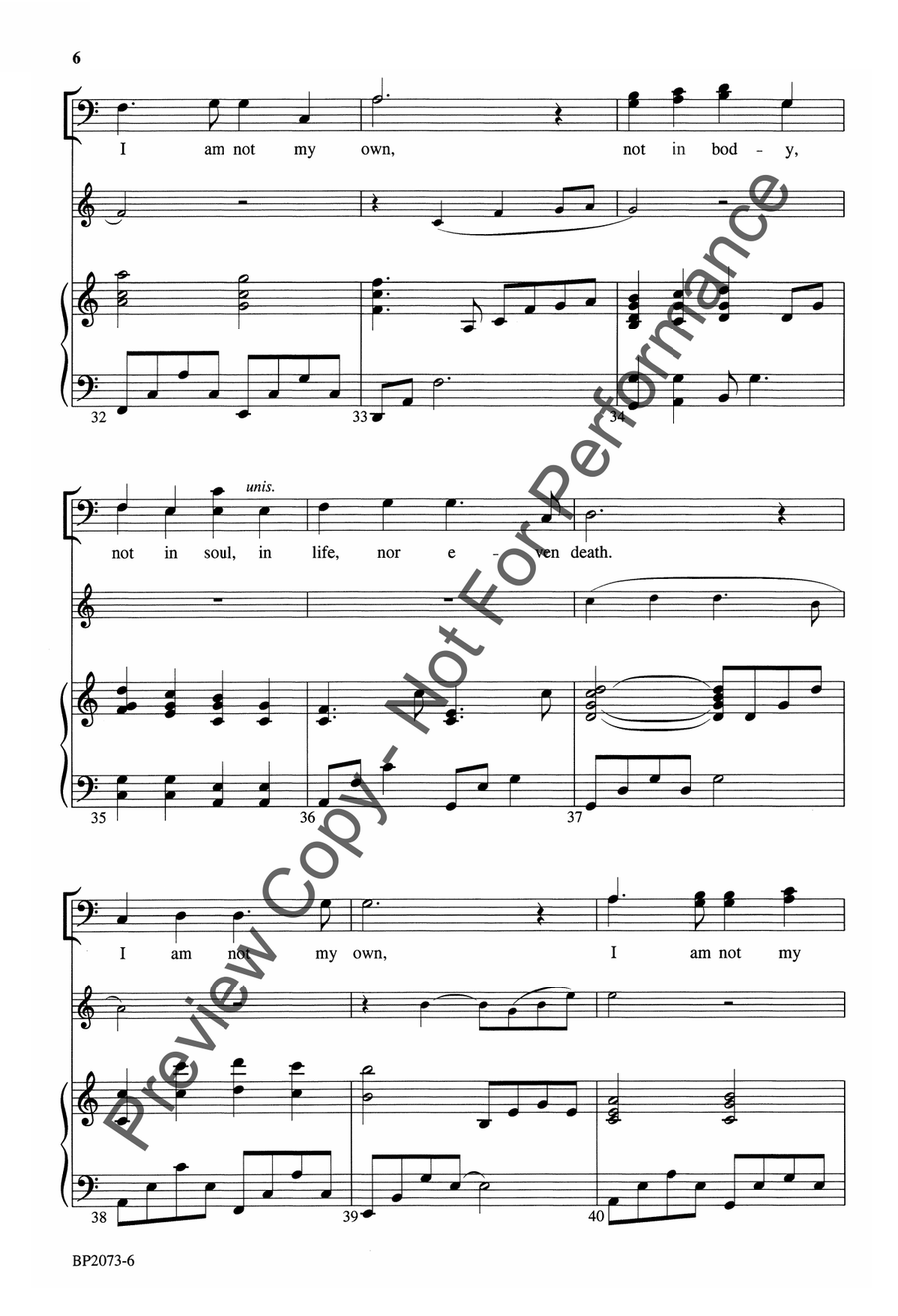 I Am Not My Own I Am Not My Own 4-Part scores gallery preview page 6