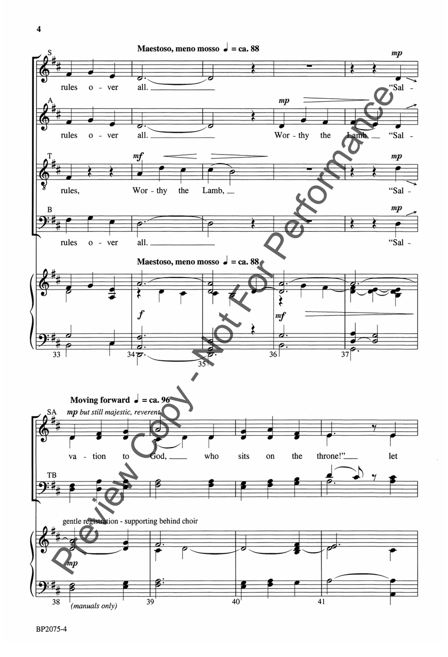 To the Lamb on the Throne 4-Part scores gallery preview page 5