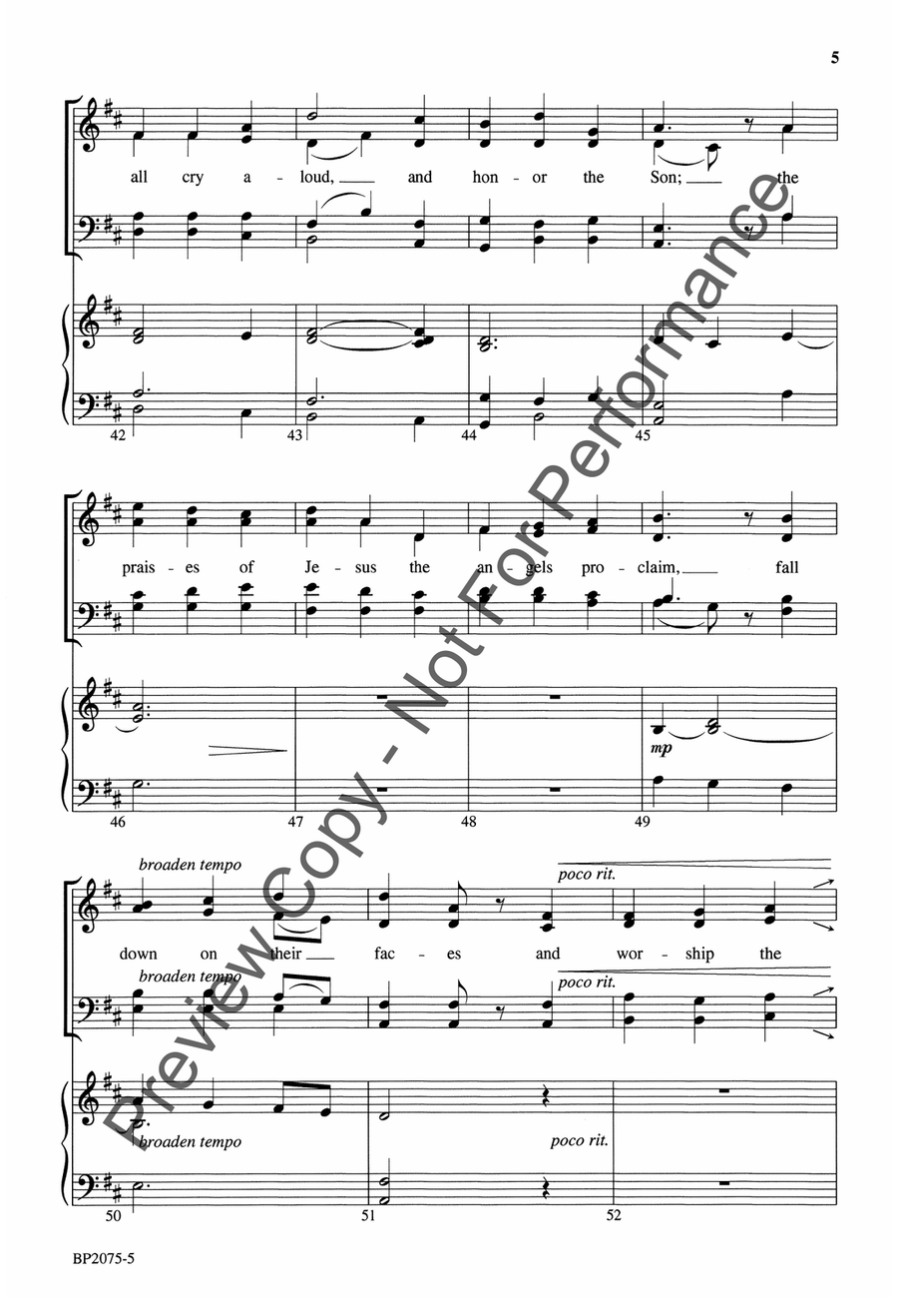 To the Lamb on the Throne 4-Part scores gallery preview page 6