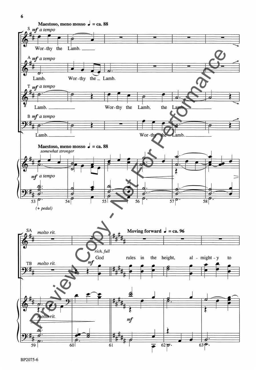 To the Lamb on the Throne 4-Part scores gallery preview page 7