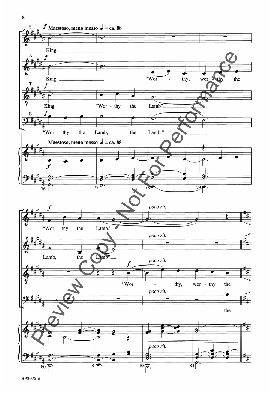 To the Lamb on the Throne 4-Part scores gallery preview page 9