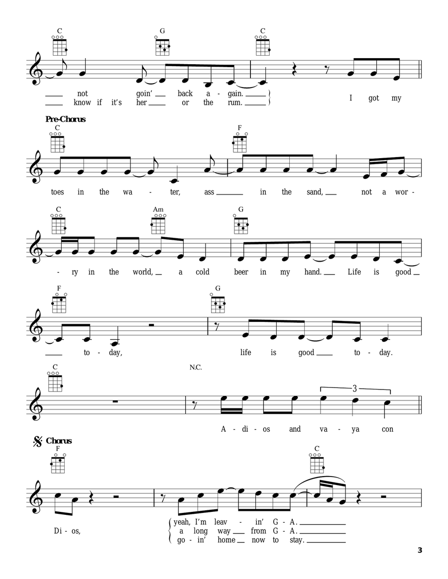 Toes Toes Ukulele scores gallery preview page 3