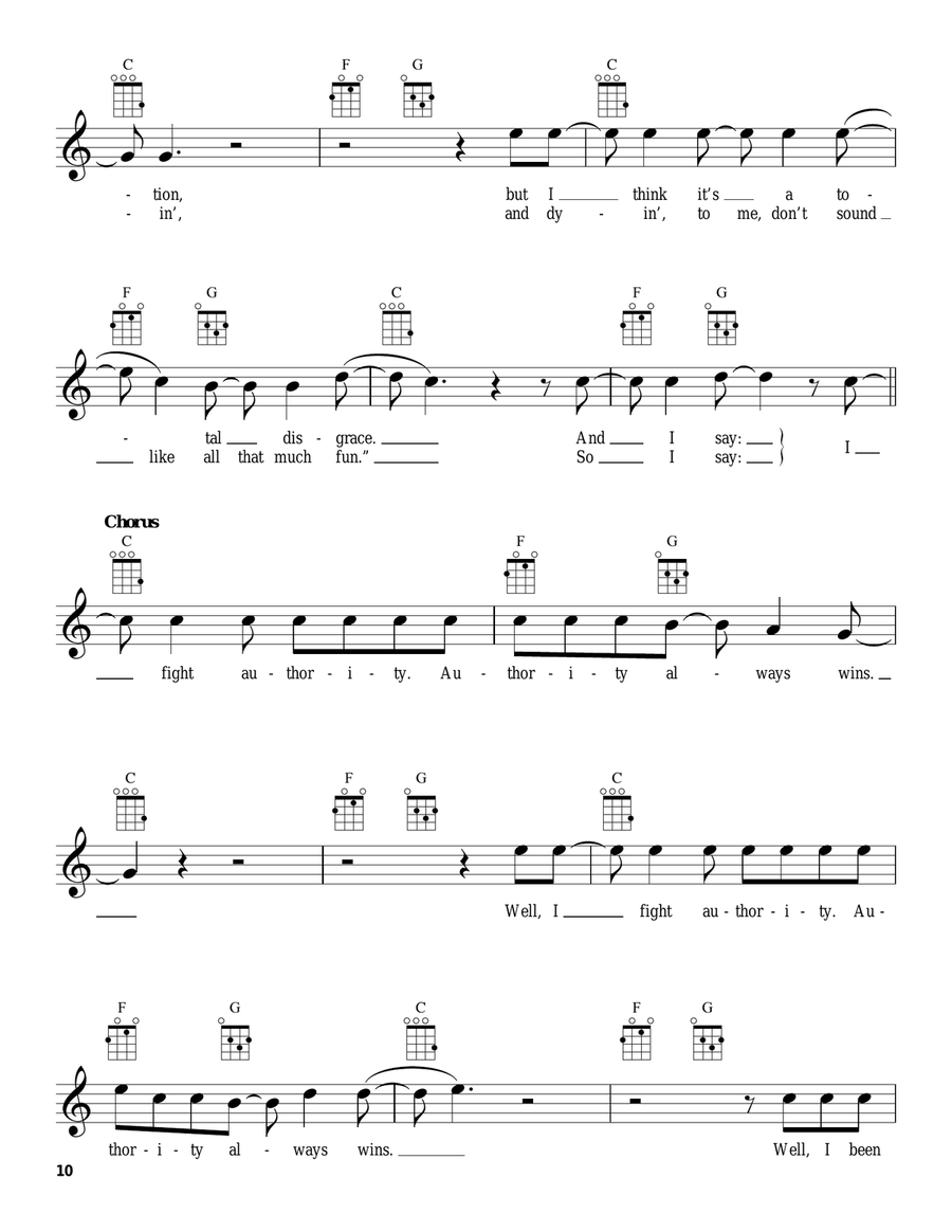 Authority Song Authority Song Ukulele scores gallery preview page 2