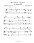 Blessed Jesus, at Thy Word (LIEBSTER JESU), High Voice, arr. Brenda Portman