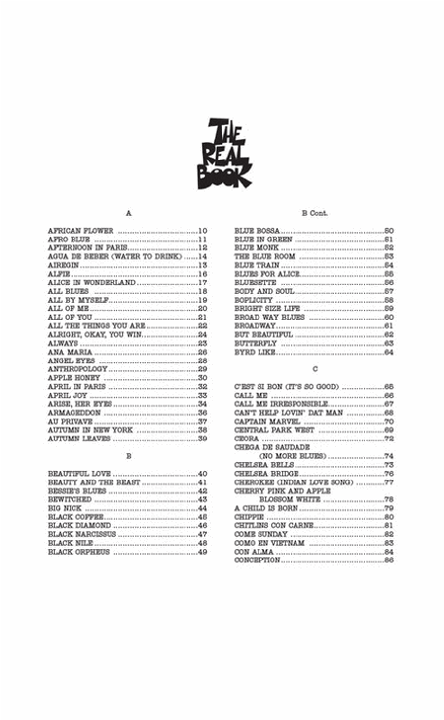 The Real Book – Volume I – Sixth Edition Bass Clef Instrument scores gallery preview page 3