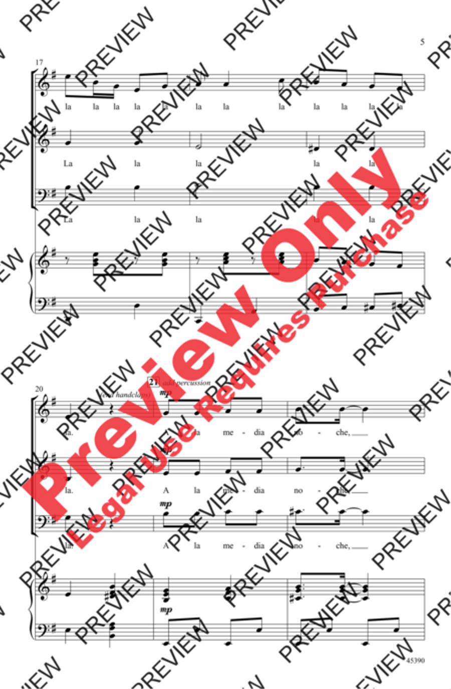 A la Media Noche A la Media Noche 3-Part scores gallery preview page 5