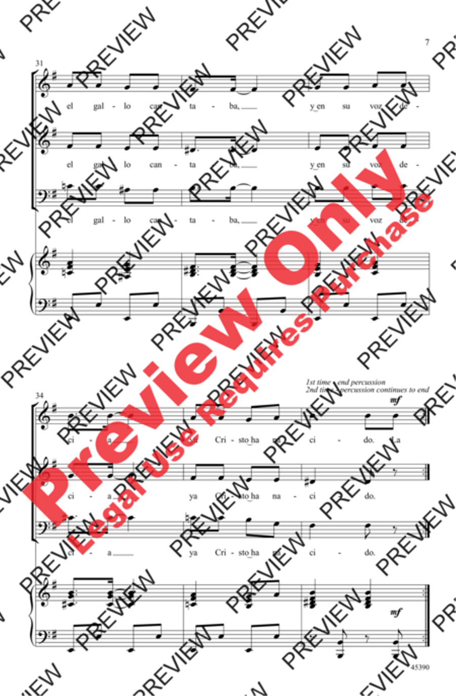 A la Media Noche A la Media Noche 3-Part scores gallery preview page 7