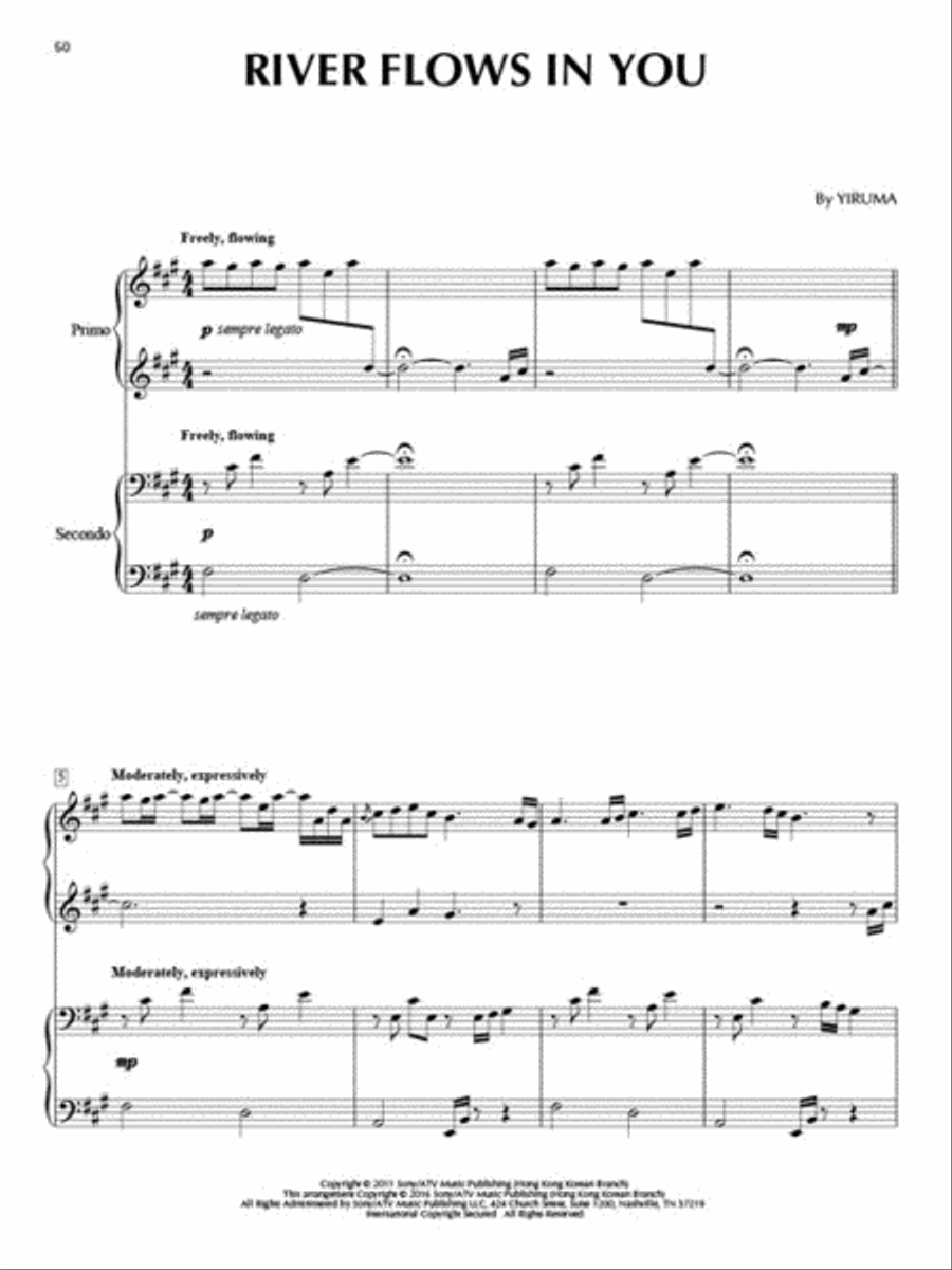 River Flows in You and Other Songs Arranged for Piano Duet 1 Piano, 4-Hands scores gallery preview page 4