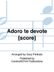 Adoro te devote [score]