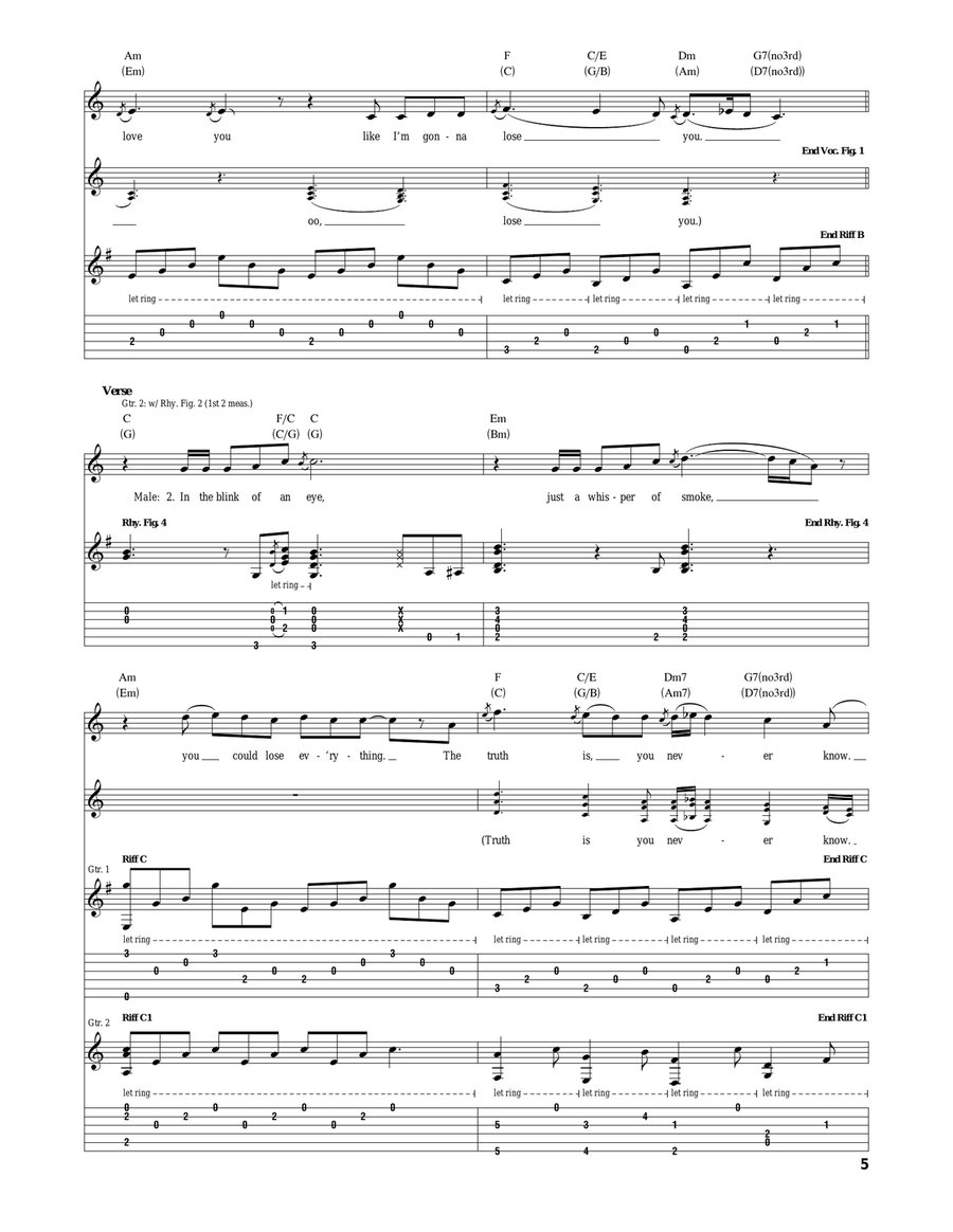 Like I'm Gonna Lose You Like I'm Gonna Lose You Acoustic Guitar scores gallery preview page 5
