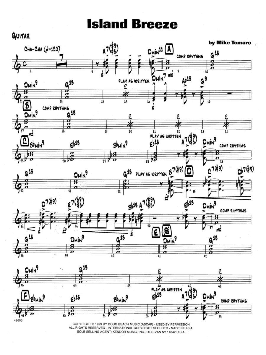 Island Breeze - Guitar Electric Guitar scores gallery preview page 1