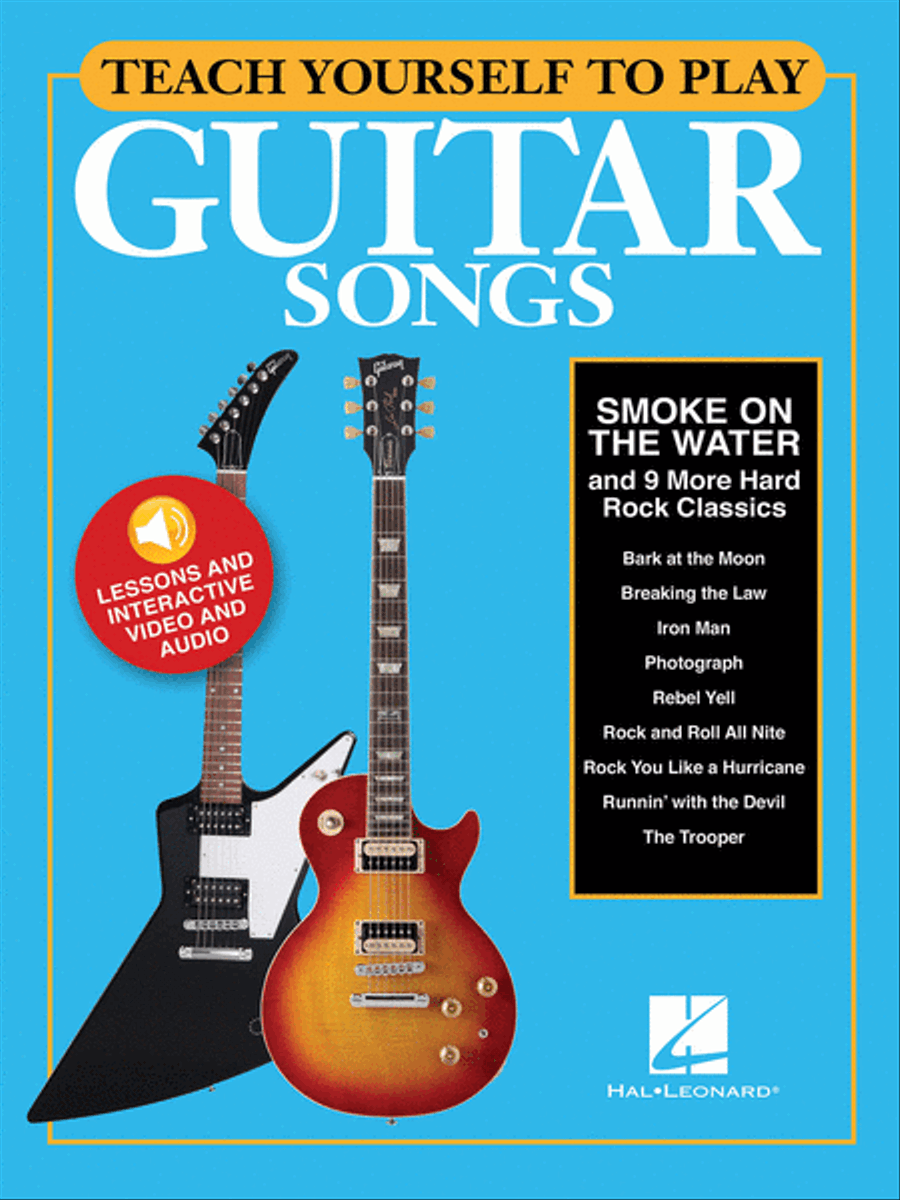 Teach Yourself to Play Guitar Songs: Smoke on the Water & 9 More Hard Rock Classics Easy Guitar scores gallery preview page 1