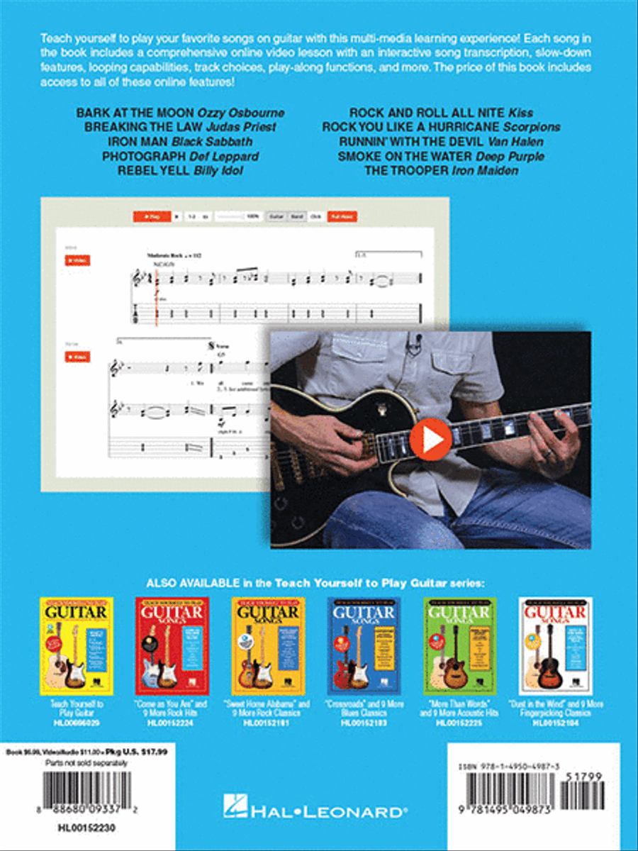 Teach Yourself to Play Guitar Songs: Smoke on the Water & 9 More Hard Rock Classics Easy Guitar scores gallery preview page 5