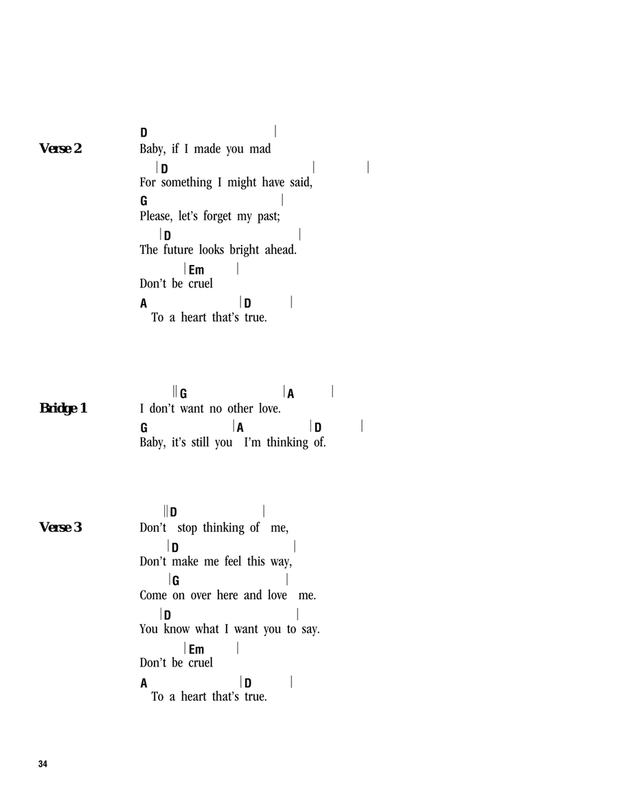 Don't Be Cruel (To A Heart That's True) Ukulele scores gallery preview page 2