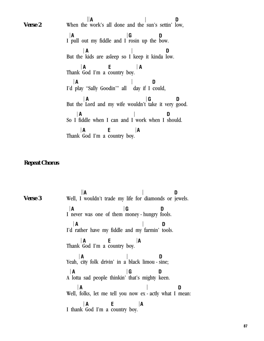 Thank God I'm A Country Boy Ukulele scores gallery preview page 2
