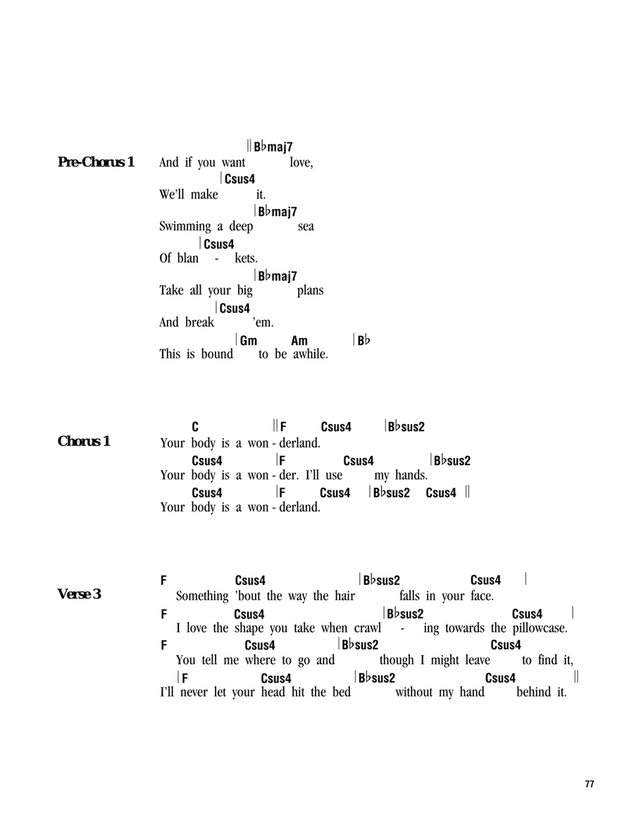 Your Body Is A Wonderland Ukulele scores gallery preview page 2