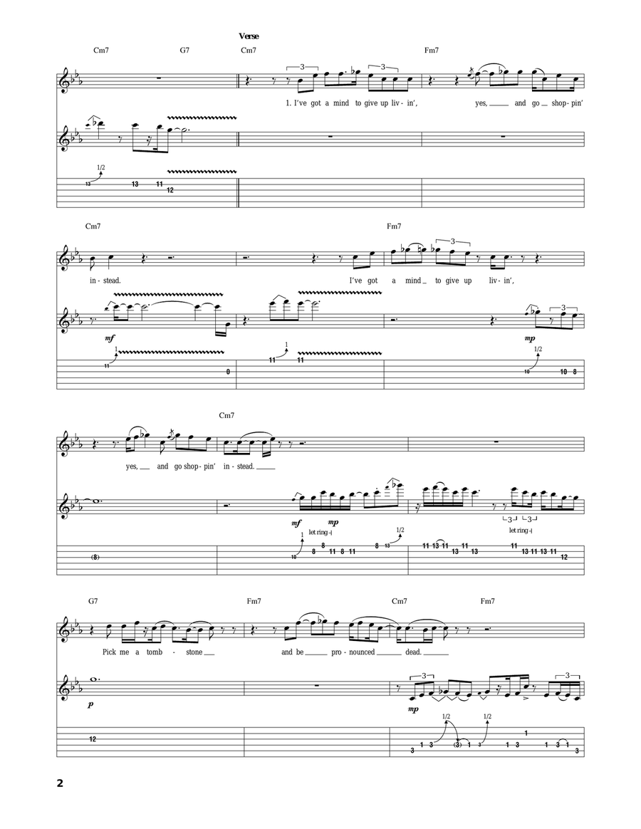 I Got A Mind To Give Up Living Acoustic Guitar scores gallery preview page 2