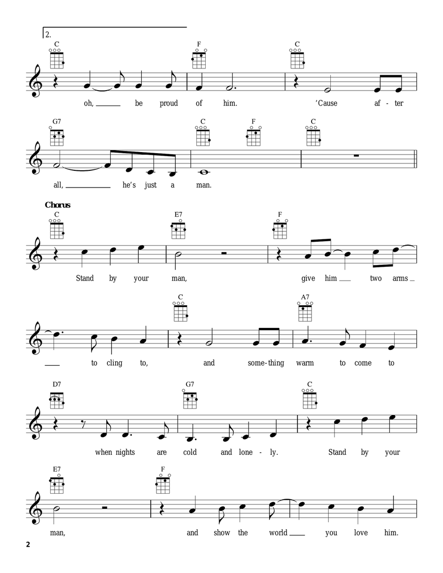 Stand By Your Man Stand By Your Man Ukulele scores gallery preview page 2