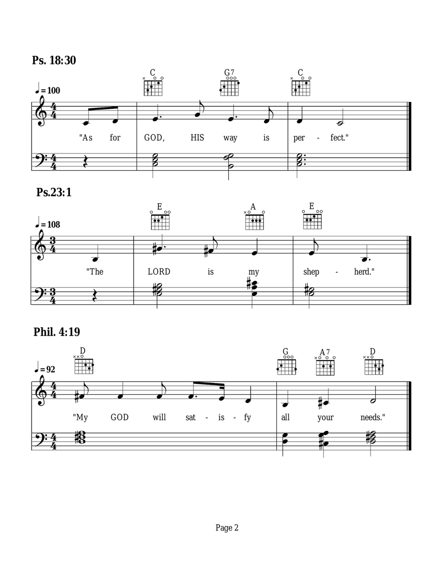 Scriptural Melodies-Pre-Kindergarten and Kindergarten Piano, Vocal scores gallery preview page 2