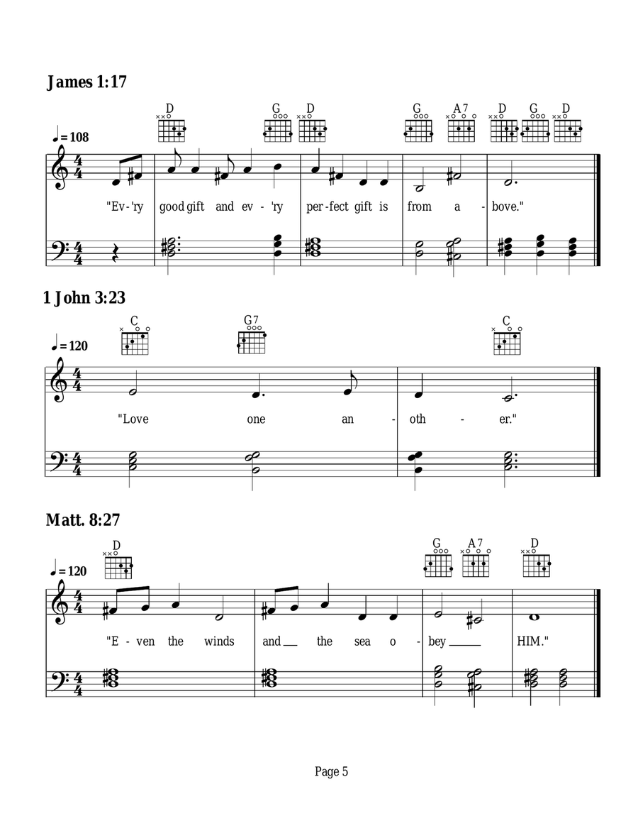 Scriptural Melodies-Pre-Kindergarten and Kindergarten Piano, Vocal scores gallery preview page 5