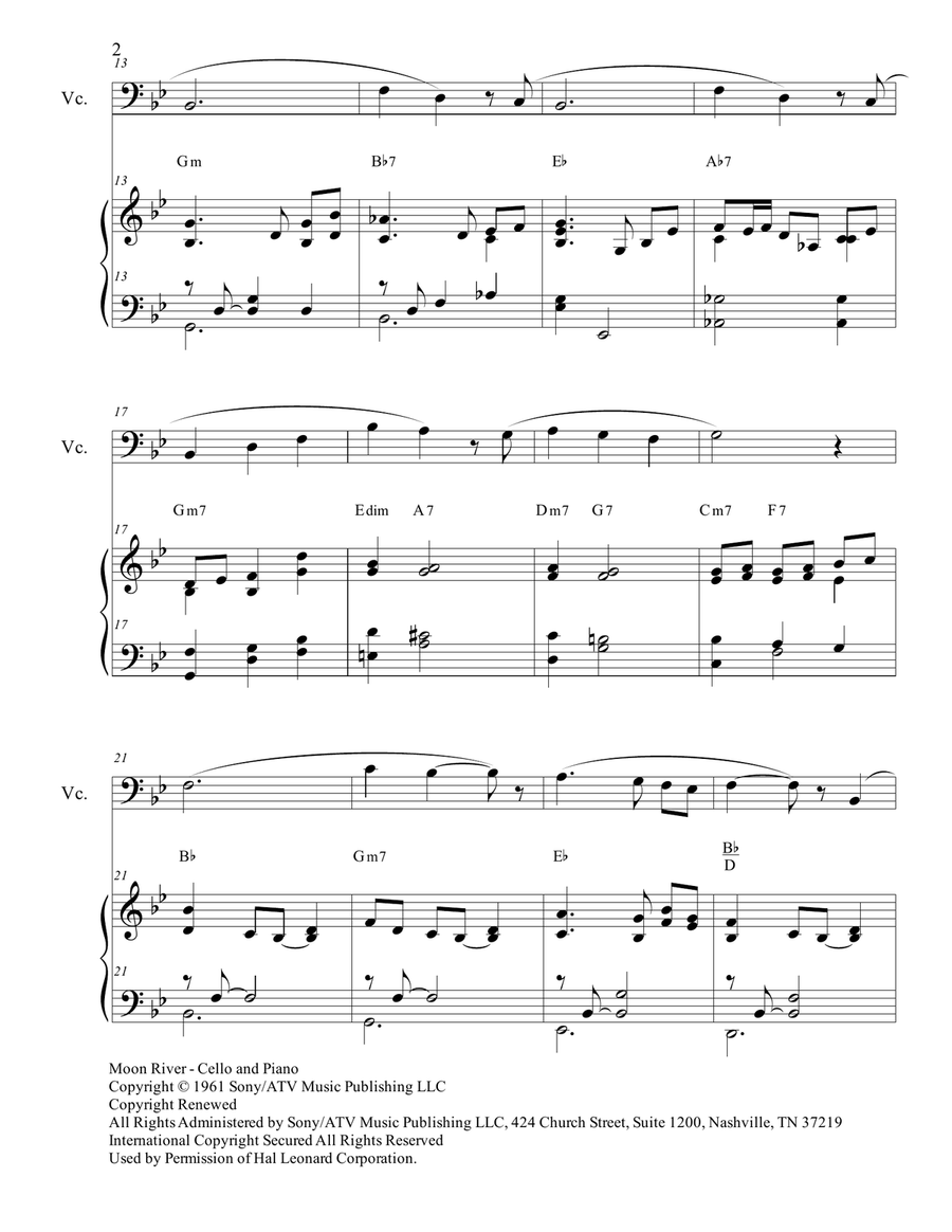 Moon River Moon River Piano scores gallery preview page 2