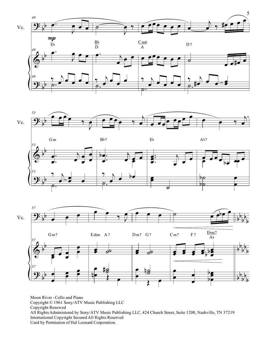 Moon River Moon River Piano scores gallery preview page 5