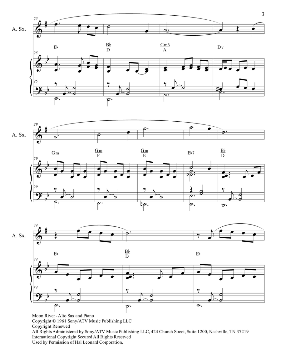 Moon River Moon River Alto Saxophone scores gallery preview page 3