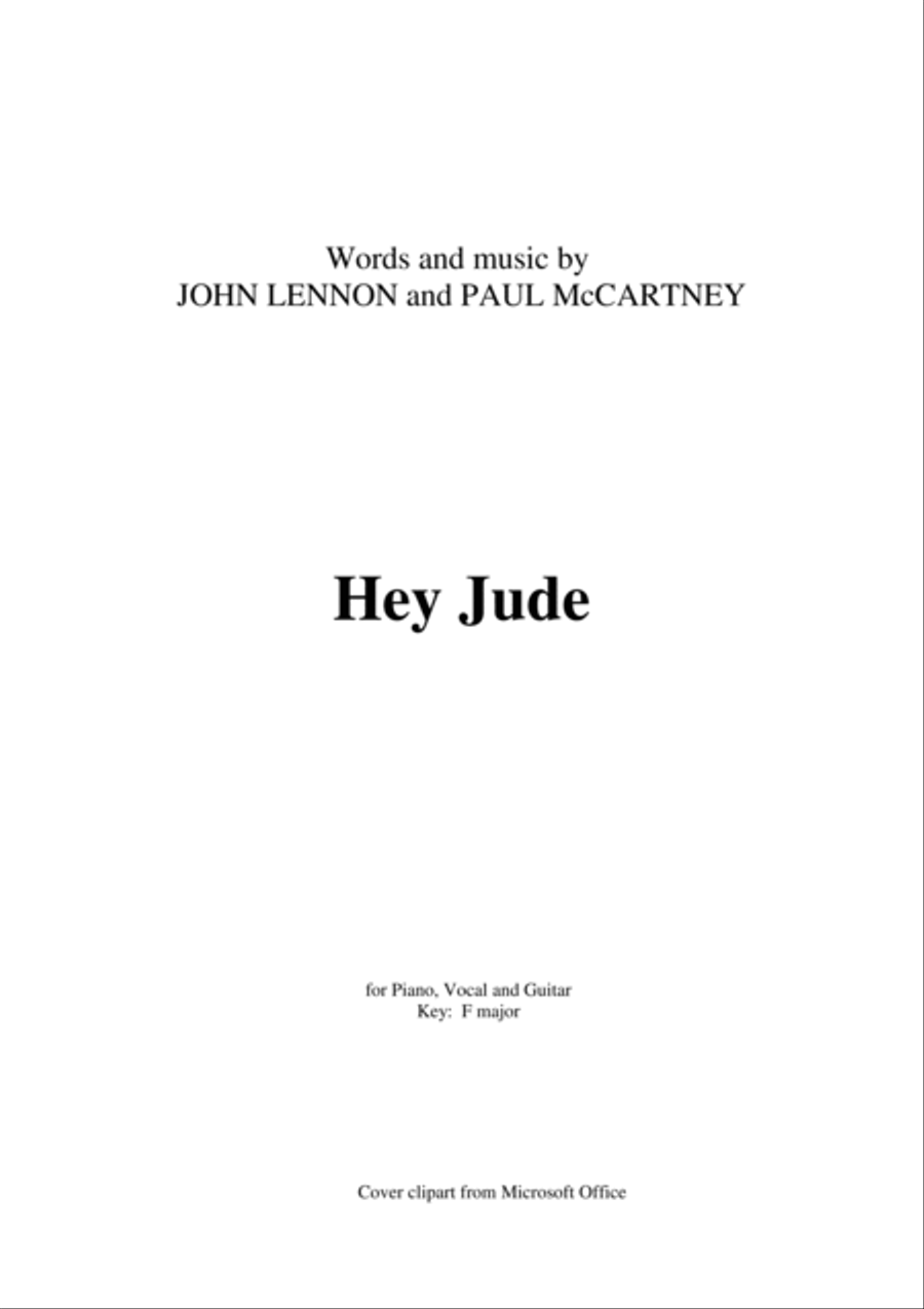 Hey Jude Piano, Vocal, Guitar scores gallery preview page 2