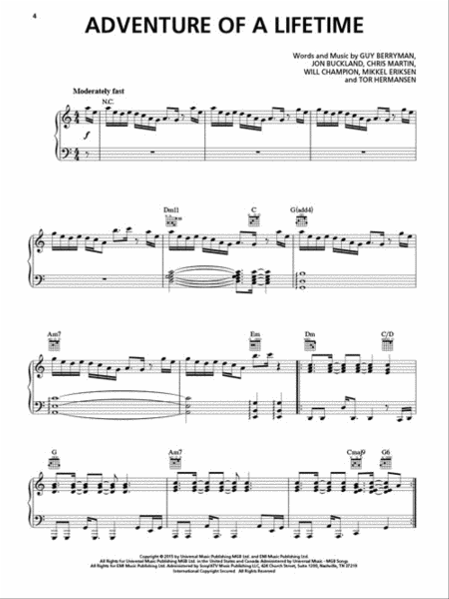 Chart Hits of 2015-2016 Piano, Vocal, Guitar scores gallery preview page 3