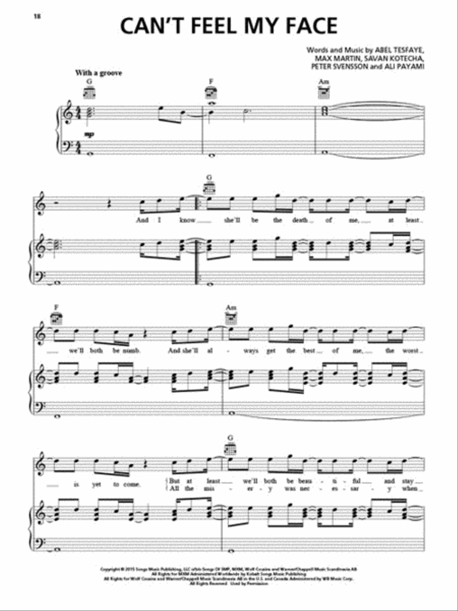 Chart Hits of 2015-2016 Piano, Vocal, Guitar scores gallery preview page 5