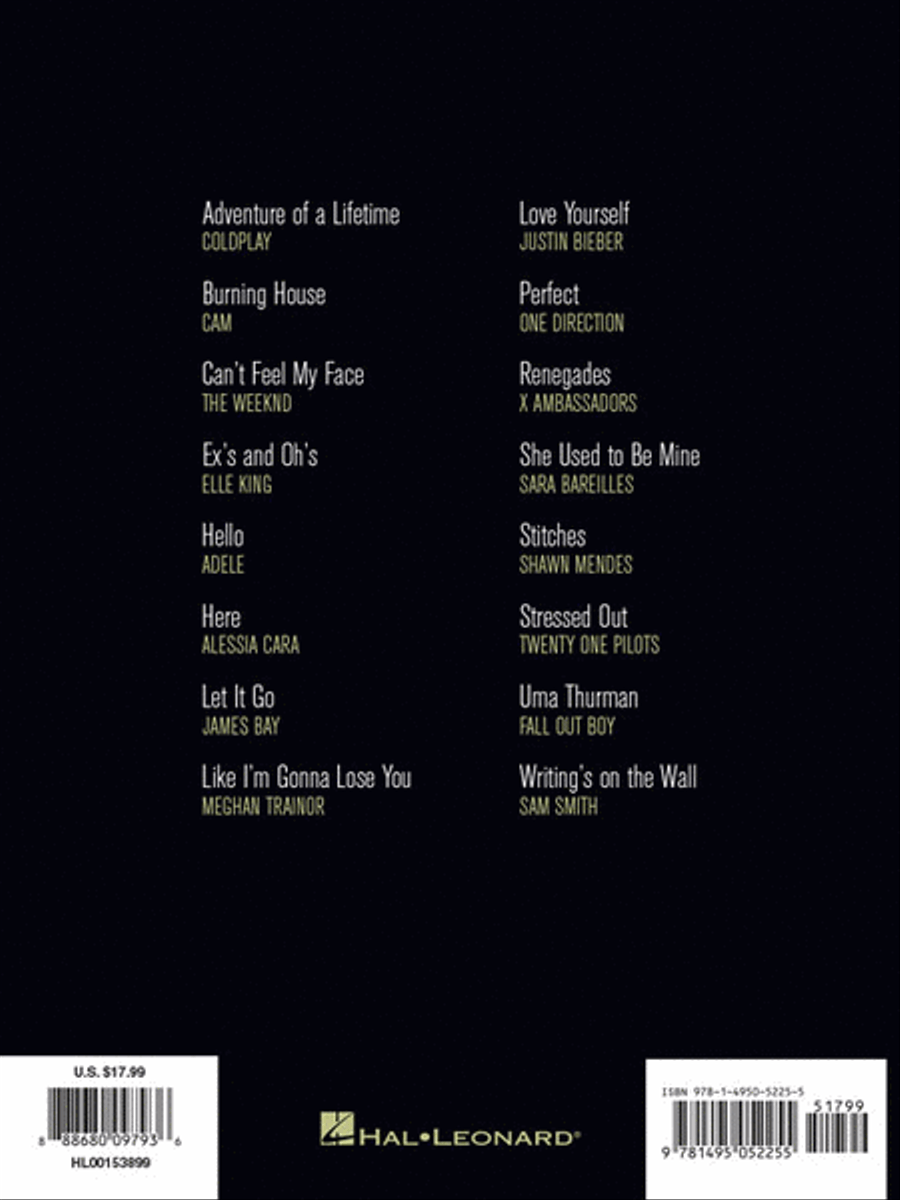 Chart Hits of 2015-2016 Piano, Vocal, Guitar scores gallery preview page 6