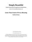 Come Thou Fount of Every Blessing (Violin & Piano)