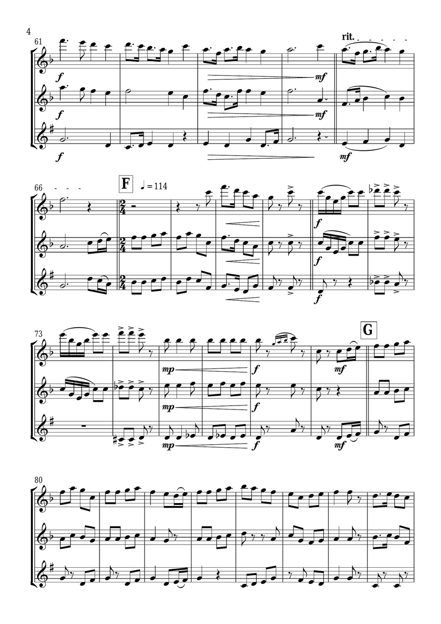 American Revolution Medley Woodwind Trio scores gallery preview page 5