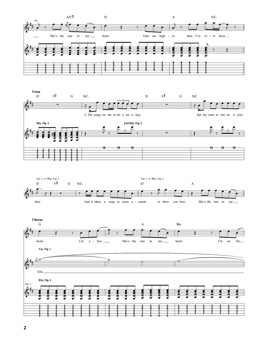 Tear In My Heart Tear In My Heart Acoustic Guitar scores gallery preview page 2