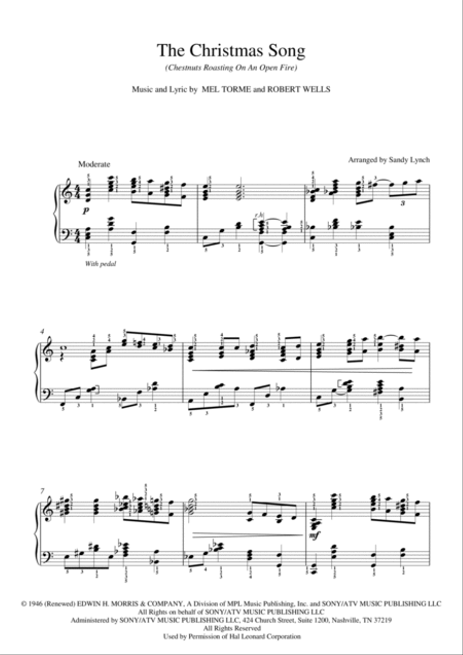The Christmas Song (Chestnuts Roasting On An Open Fire) Piano Solo scores gallery preview page 3