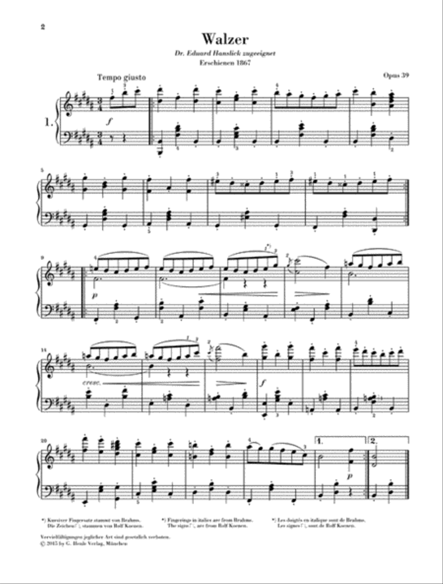 Waltzes Op. 39 Waltzes Op. 39 Piano Solo scores gallery preview page 3