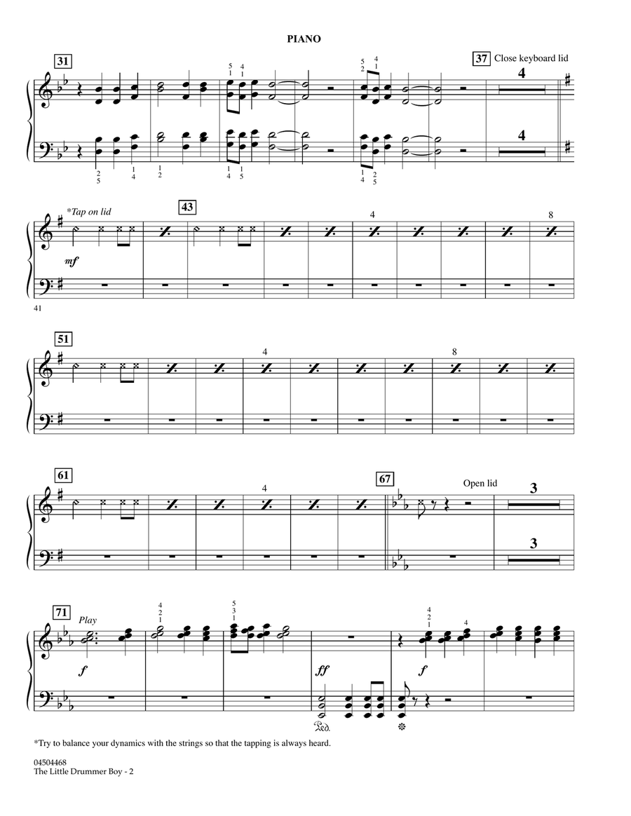 The Little Drummer Boy - Piano by Toby Keith Orchestra - Digital Sheet Music page 2