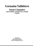 Germaine Tailleferre: Sonate Champêtre for oboe, clarinet, bassoon and piano