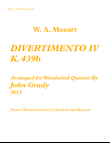 Divertimento #4 for Woodwind Quintet, K. 439